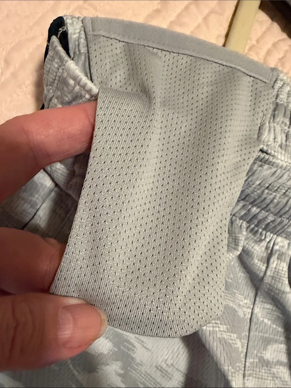 Nike Dri Fit Size XL boy gray black mesh athletic shorts elastic waist EUC